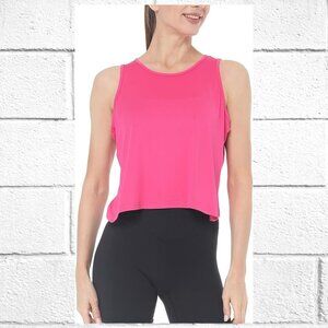 NWT! Cathie Moochie Bright Pink Sleeveless Athletic Crop Top - Size Medium